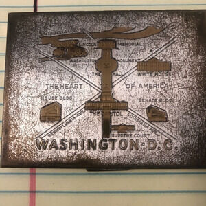 Vintage cigarette case the front is the‎ Washington DC mall the back is plain